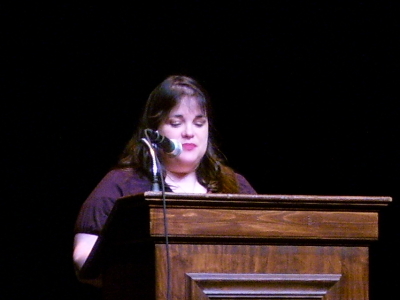 Elizabeth McCracken reads at Theatre Cedar Rapids.